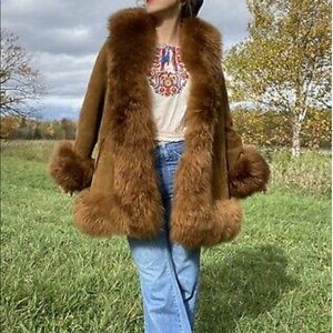 MINT Vintage 1960s Shearling fur and suede jacket.